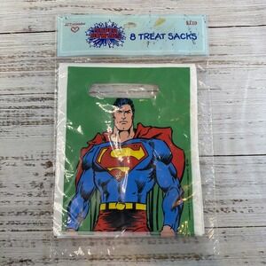NOS Vintage Superman 8 Treat Sacks Super Powers Ambassador New Gift Bags 1987